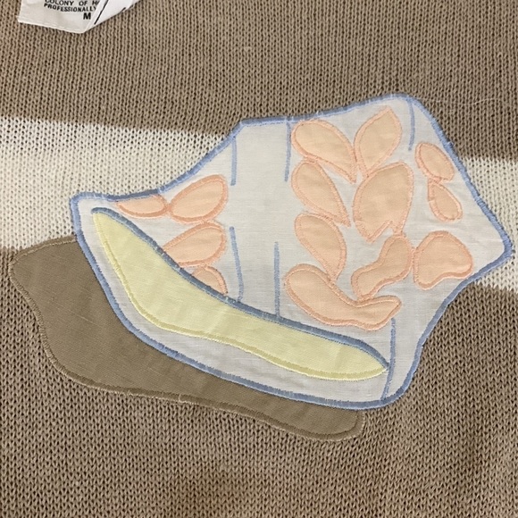 VINTAGE 80s Carole Little Striped Coastal Embroidered Seashell Sweater Size M - Picture 5 of 7